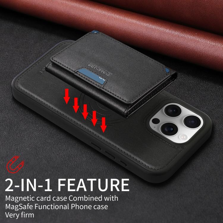 For iPhone 16 Pro Max BETOPNICE Horizontal Flip Detachable MagSafe Wallet Phone Case(Black) - iPhone 16 Pro Max Cases by BETOPNICE | Online Shopping UK | buy2fix
