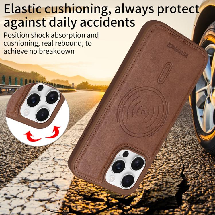 For iPhone 16 Pro Max BETOPNICE Horizontal Flip Detachable MagSafe Wallet Phone Case(Brown) - iPhone 16 Pro Max Cases by BETOPNICE | Online Shopping UK | buy2fix