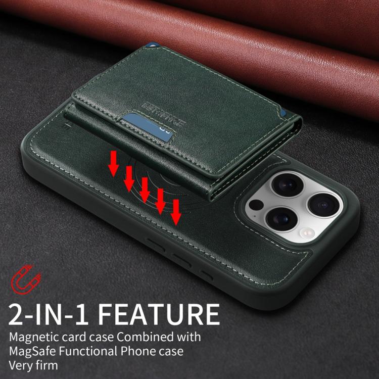 For iPhone 16 Pro BETOPNICE Horizontal Flip Detachable MagSafe Wallet Phone Case(Green) - iPhone 16 Pro Cases by BETOPNICE | Online Shopping UK | buy2fix