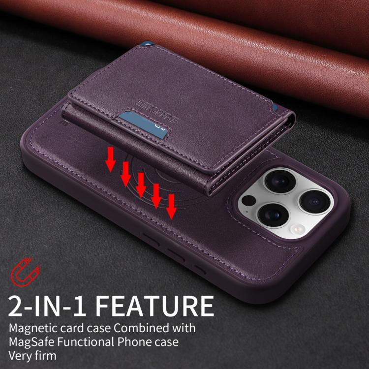 For iPhone 16 Pro BETOPNICE Horizontal Flip Detachable MagSafe Wallet Phone Case(Purple) - iPhone 16 Pro Cases by BETOPNICE | Online Shopping UK | buy2fix