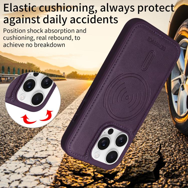 For iPhone 16 Pro BETOPNICE Horizontal Flip Detachable MagSafe Wallet Phone Case(Purple) - iPhone 16 Pro Cases by BETOPNICE | Online Shopping UK | buy2fix