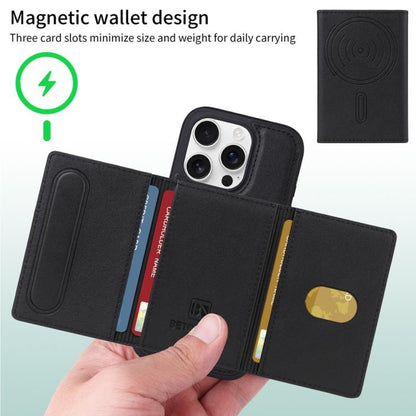 For iPhone 16 Pro BETOPNICE Horizontal Flip Detachable MagSafe Wallet Phone Case(Black) - iPhone 16 Pro Cases by BETOPNICE | Online Shopping UK | buy2fix