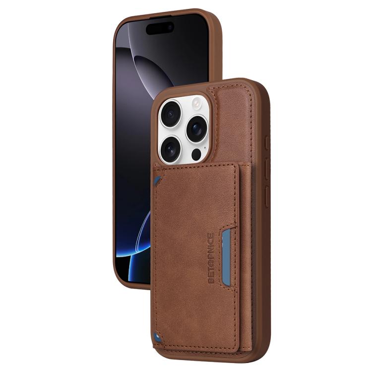 For iPhone 16 Pro BETOPNICE Horizontal Flip Detachable MagSafe Wallet Phone Case(Brown) - iPhone 16 Pro Cases by BETOPNICE | Online Shopping UK | buy2fix