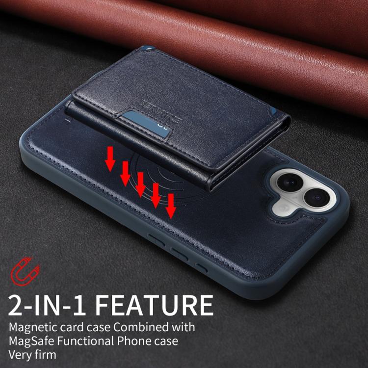 For iPhone 16 Plus BETOPNICE Horizontal Flip Detachable MagSafe Wallet Phone Case(Blue) - iPhone 16 Plus Cases by BETOPNICE | Online Shopping UK | buy2fix