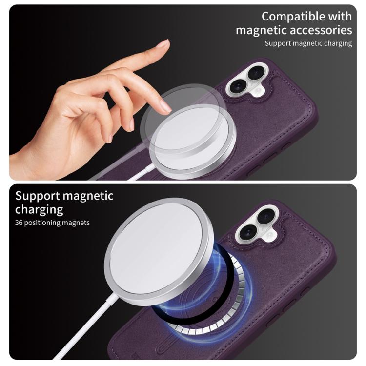 For iPhone 16 Plus BETOPNICE Horizontal Flip Detachable MagSafe Wallet Phone Case(Purple) - iPhone 16 Plus Cases by BETOPNICE | Online Shopping UK | buy2fix