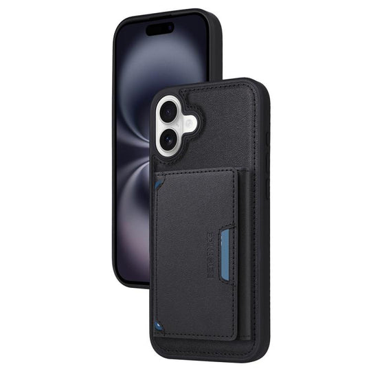 For iPhone 16 Plus BETOPNICE Horizontal Flip Detachable MagSafe Wallet Phone Case(Black)