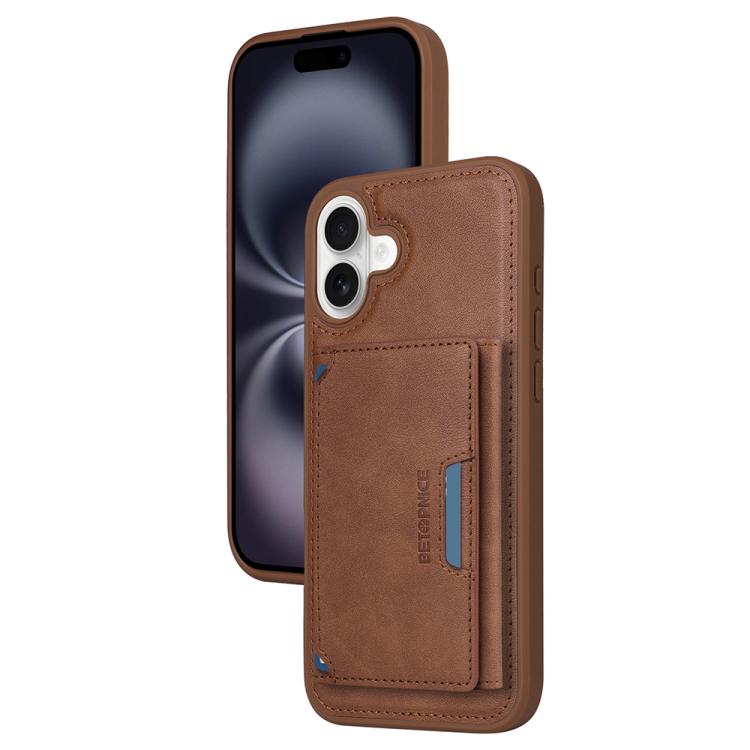 For iPhone 16 Plus BETOPNICE Horizontal Flip Detachable MagSafe Wallet Phone Case(Brown) - iPhone 16 Plus Cases by BETOPNICE | Online Shopping UK | buy2fix