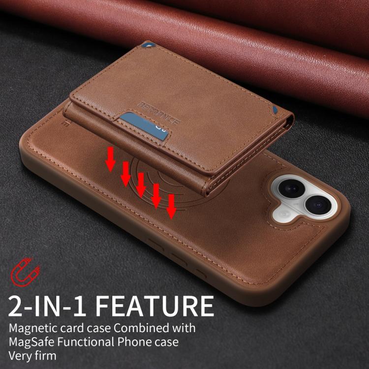 For iPhone 16 Plus BETOPNICE Horizontal Flip Detachable MagSafe Wallet Phone Case(Brown) - iPhone 16 Plus Cases by BETOPNICE | Online Shopping UK | buy2fix