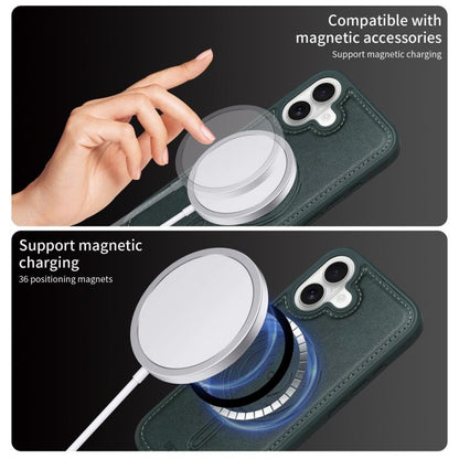For iPhone 16 BETOPNICE Horizontal Flip Detachable MagSafe Wallet Phone Case(Green) - iPhone 16 Cases by BETOPNICE | Online Shopping UK | buy2fix