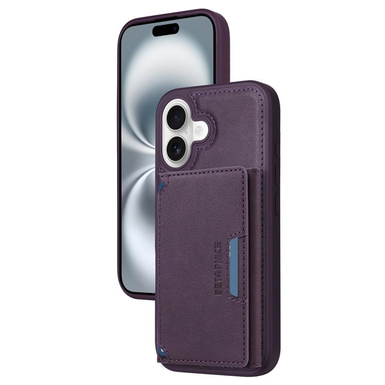 For iPhone 16 BETOPNICE Horizontal Flip Detachable MagSafe Wallet Phone Case(Purple) - iPhone 16 Cases by BETOPNICE | Online Shopping UK | buy2fix