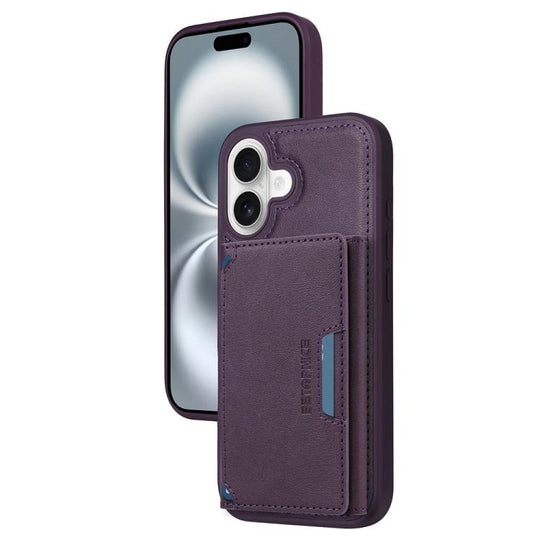 For iPhone 16 BETOPNICE Horizontal Flip Detachable MagSafe Wallet Phone Case(Purple)