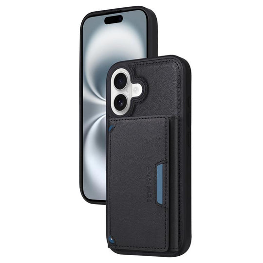 For iPhone 16 BETOPNICE Horizontal Flip Detachable MagSafe Wallet Phone Case(Black)