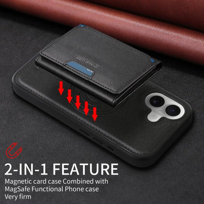 For iPhone 16 BETOPNICE Horizontal Flip Detachable MagSafe Wallet Phone Case(Black) - iPhone 16 Cases by BETOPNICE | Online Shopping UK | buy2fix
