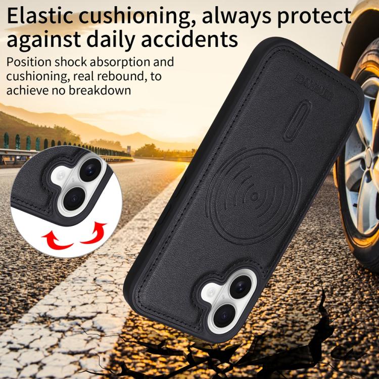 For iPhone 16 BETOPNICE Horizontal Flip Detachable MagSafe Wallet Phone Case(Black) - iPhone 16 Cases by BETOPNICE | Online Shopping UK | buy2fix