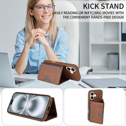 For iPhone 16 BETOPNICE Horizontal Flip Detachable MagSafe Wallet Phone Case(Brown) - iPhone 16 Cases by BETOPNICE | Online Shopping UK | buy2fix