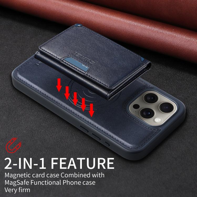 For iPhone 15 Pro Max BETOPNICE Horizontal Flip Detachable MagSafe Wallet Phone Case(Blue) - iPhone 15 Pro Max Cases by BETOPNICE | Online Shopping UK | buy2fix