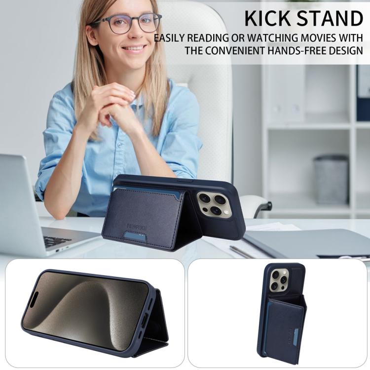 For iPhone 15 Pro Max BETOPNICE Horizontal Flip Detachable MagSafe Wallet Phone Case(Blue) - iPhone 15 Pro Max Cases by BETOPNICE | Online Shopping UK | buy2fix