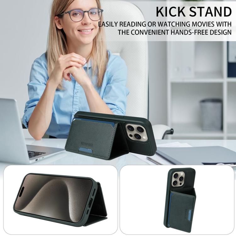 For iPhone 15 Pro Max BETOPNICE Horizontal Flip Detachable MagSafe Wallet Phone Case(Green) - iPhone 15 Pro Max Cases by BETOPNICE | Online Shopping UK | buy2fix