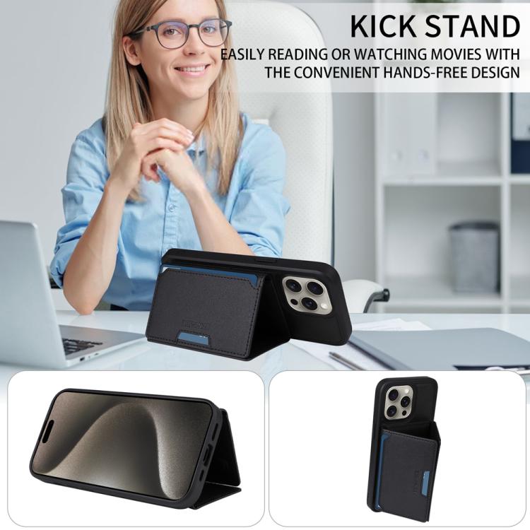 For iPhone 15 Pro Max BETOPNICE Horizontal Flip Detachable MagSafe Wallet Phone Case(Black) - iPhone 15 Pro Max Cases by BETOPNICE | Online Shopping UK | buy2fix