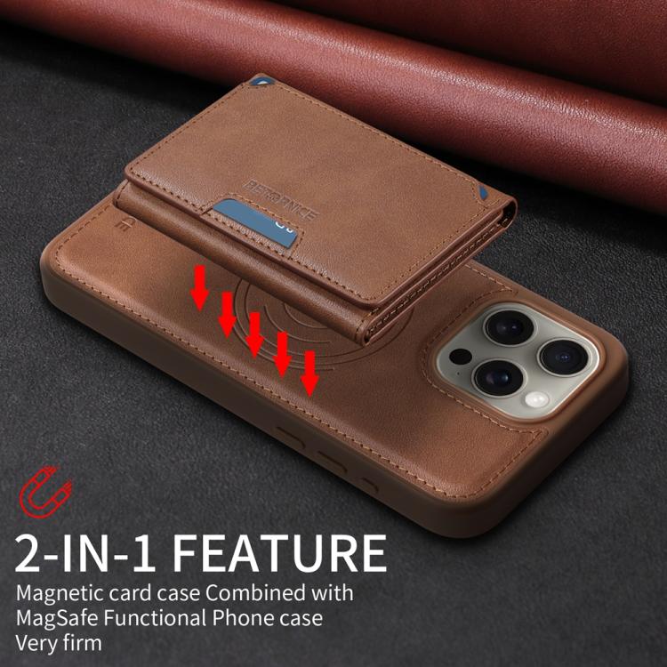 For iPhone 15 Pro Max BETOPNICE Horizontal Flip Detachable MagSafe Wallet Phone Case(Brown) - iPhone 15 Pro Max Cases by BETOPNICE | Online Shopping UK | buy2fix