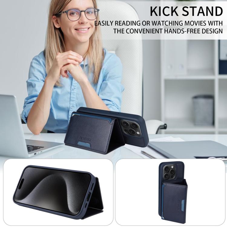 For iPhone 15 Pro BETOPNICE Horizontal Flip Detachable MagSafe Wallet Phone Case(Blue) - iPhone 15 Pro Cases by BETOPNICE | Online Shopping UK | buy2fix