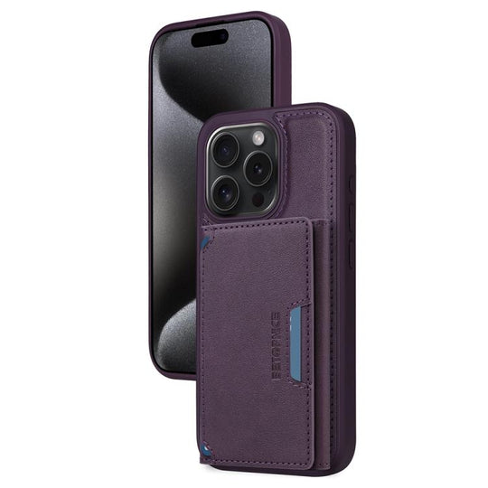 For iPhone 15 Pro BETOPNICE Horizontal Flip Detachable MagSafe Wallet Phone Case(Purple)