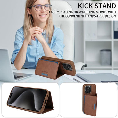 For iPhone 15 Pro BETOPNICE Horizontal Flip Detachable MagSafe Wallet Phone Case(Brown) - iPhone 15 Pro Cases by BETOPNICE | Online Shopping UK | buy2fix