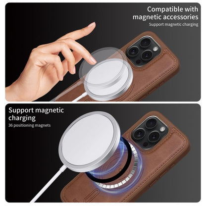 For iPhone 15 Pro BETOPNICE Horizontal Flip Detachable MagSafe Wallet Phone Case(Brown) - iPhone 15 Pro Cases by BETOPNICE | Online Shopping UK | buy2fix