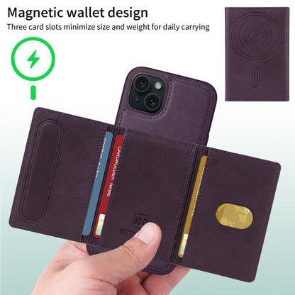 For iPhone 15 Plus BETOPNICE Horizontal Flip Detachable MagSafe Wallet Phone Case(Purple) - iPhone 15 Plus Cases by BETOPNICE | Online Shopping UK | buy2fix