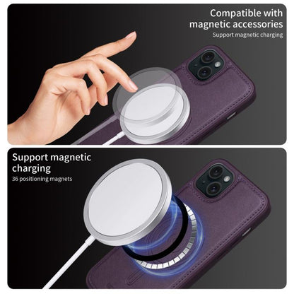 For iPhone 15 Plus BETOPNICE Horizontal Flip Detachable MagSafe Wallet Phone Case(Purple) - iPhone 15 Plus Cases by BETOPNICE | Online Shopping UK | buy2fix