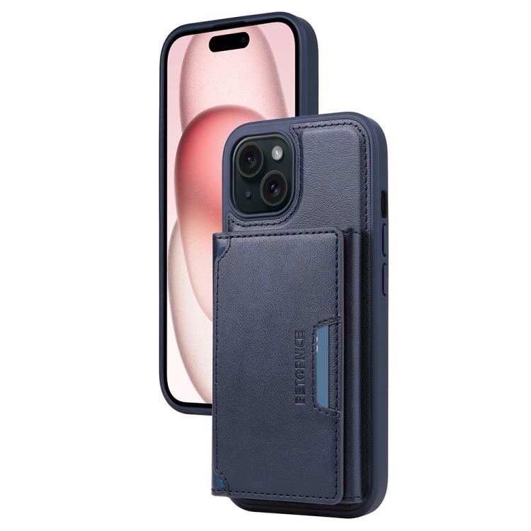 For iPhone 15 BETOPNICE Horizontal Flip Detachable MagSafe Wallet Phone Case(Blue) - iPhone 15 Cases by BETOPNICE | Online Shopping UK | buy2fix