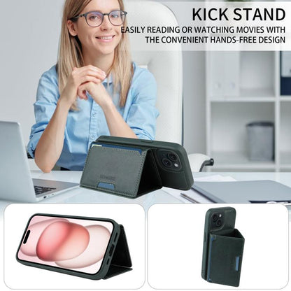 For iPhone 15 BETOPNICE Horizontal Flip Detachable MagSafe Wallet Phone Case(Green) - iPhone 15 Cases by BETOPNICE | Online Shopping UK | buy2fix