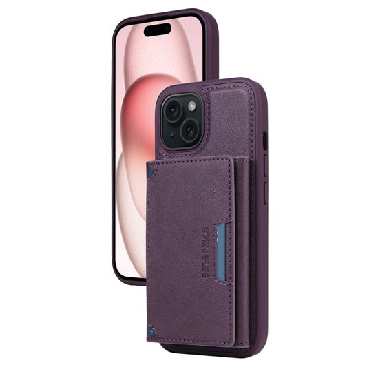 For iPhone 15 BETOPNICE Horizontal Flip Detachable MagSafe Wallet Phone Case(Purple) - iPhone 15 Cases by BETOPNICE | Online Shopping UK | buy2fix