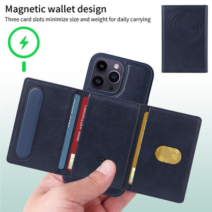 For iPhone 14 Pro Max BETOPNICE Horizontal Flip Detachable MagSafe Wallet Phone Case(Blue) - iPhone 14 Pro Max Cases by BETOPNICE | Online Shopping UK | buy2fix