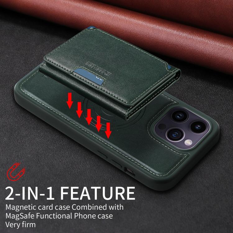 For iPhone 14 Pro Max BETOPNICE Horizontal Flip Detachable MagSafe Wallet Phone Case(Green) - iPhone 14 Pro Max Cases by BETOPNICE | Online Shopping UK | buy2fix