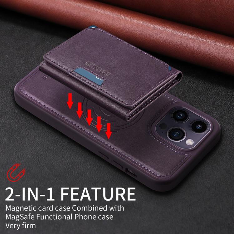 For iPhone 14 Pro Max BETOPNICE Horizontal Flip Detachable MagSafe Wallet Phone Case(Purple) - iPhone 14 Pro Max Cases by BETOPNICE | Online Shopping UK | buy2fix