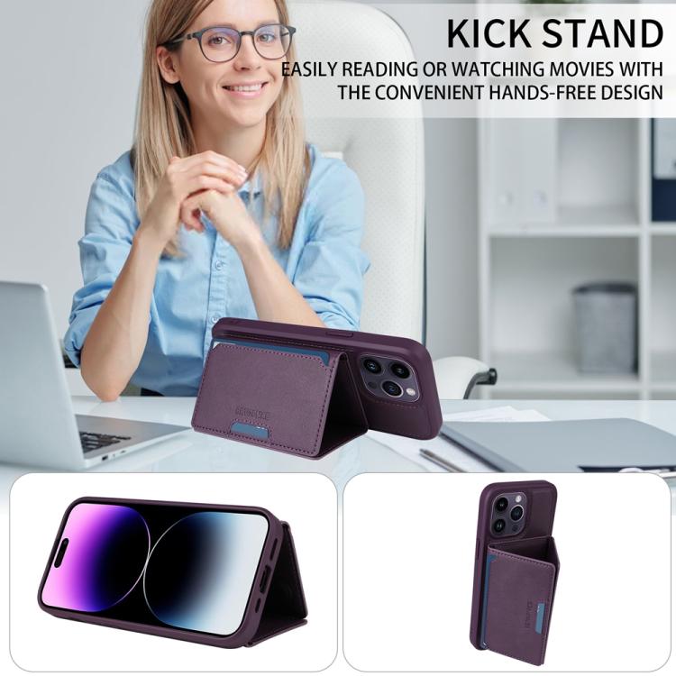 For iPhone 14 Pro Max BETOPNICE Horizontal Flip Detachable MagSafe Wallet Phone Case(Purple) - iPhone 14 Pro Max Cases by BETOPNICE | Online Shopping UK | buy2fix