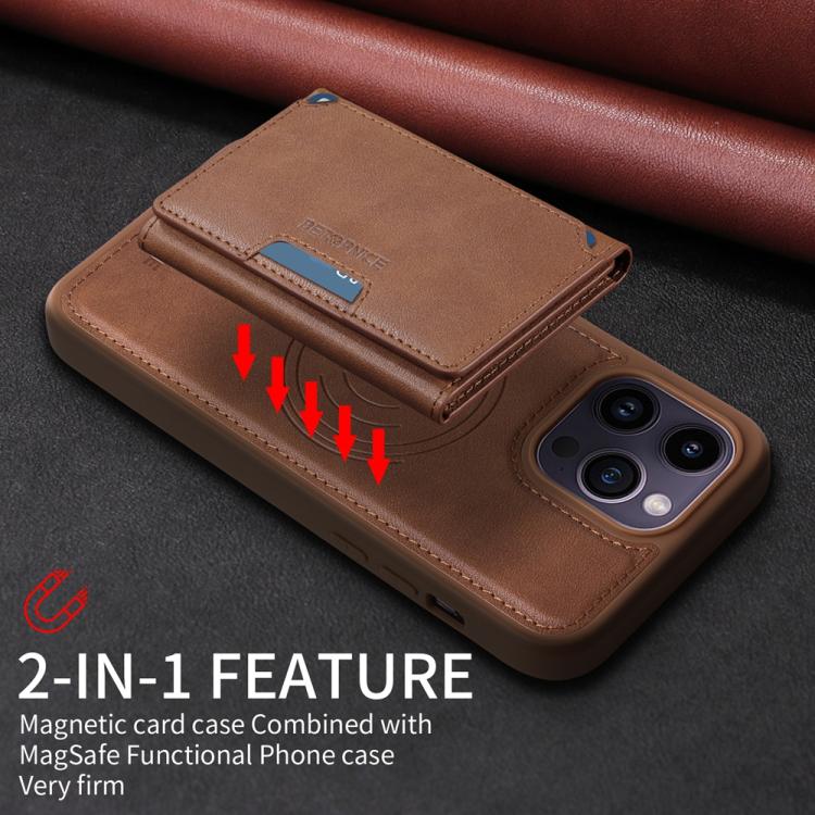 For iPhone 14 Pro Max BETOPNICE Horizontal Flip Detachable MagSafe Wallet Phone Case(Brown) - iPhone 14 Pro Max Cases by BETOPNICE | Online Shopping UK | buy2fix