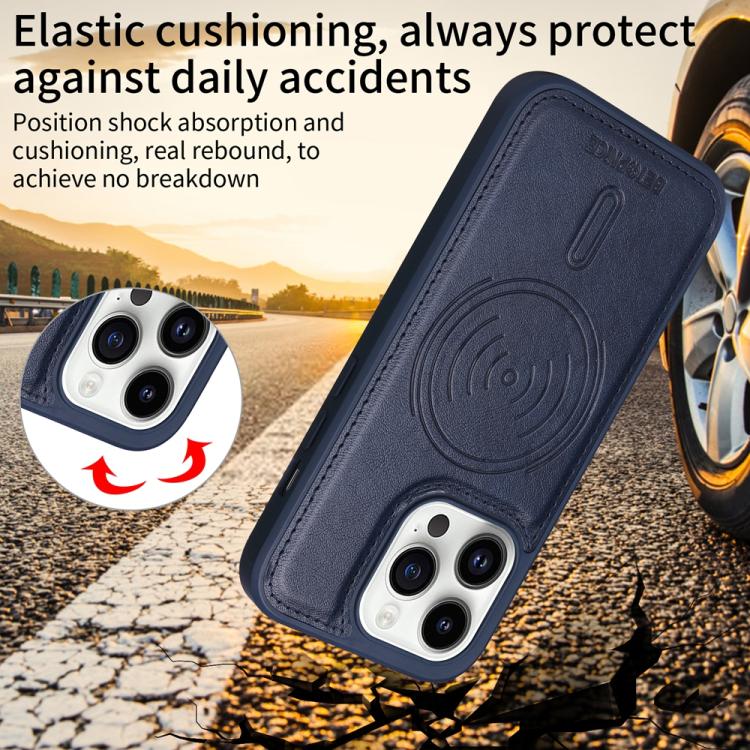 For iPhone 14 Pro BETOPNICE Horizontal Flip Detachable MagSafe Wallet Phone Case(Blue) - iPhone 14 Pro Cases by BETOPNICE | Online Shopping UK | buy2fix