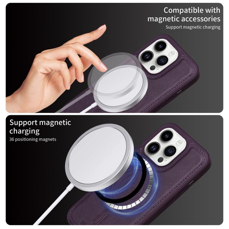 For iPhone 14 Pro BETOPNICE Horizontal Flip Detachable MagSafe Wallet Phone Case(Purple) - iPhone 14 Pro Cases by BETOPNICE | Online Shopping UK | buy2fix