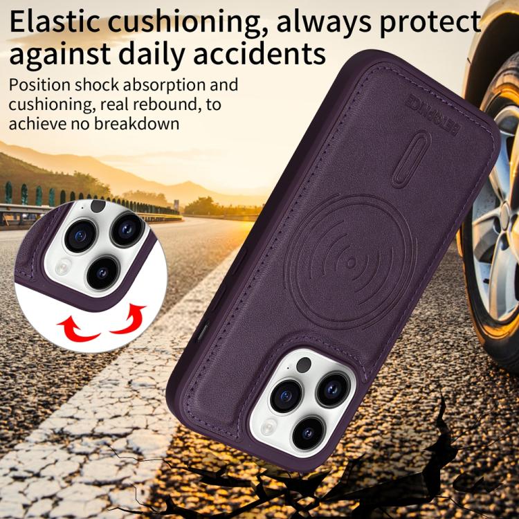 For iPhone 14 Pro BETOPNICE Horizontal Flip Detachable MagSafe Wallet Phone Case(Purple) - iPhone 14 Pro Cases by BETOPNICE | Online Shopping UK | buy2fix