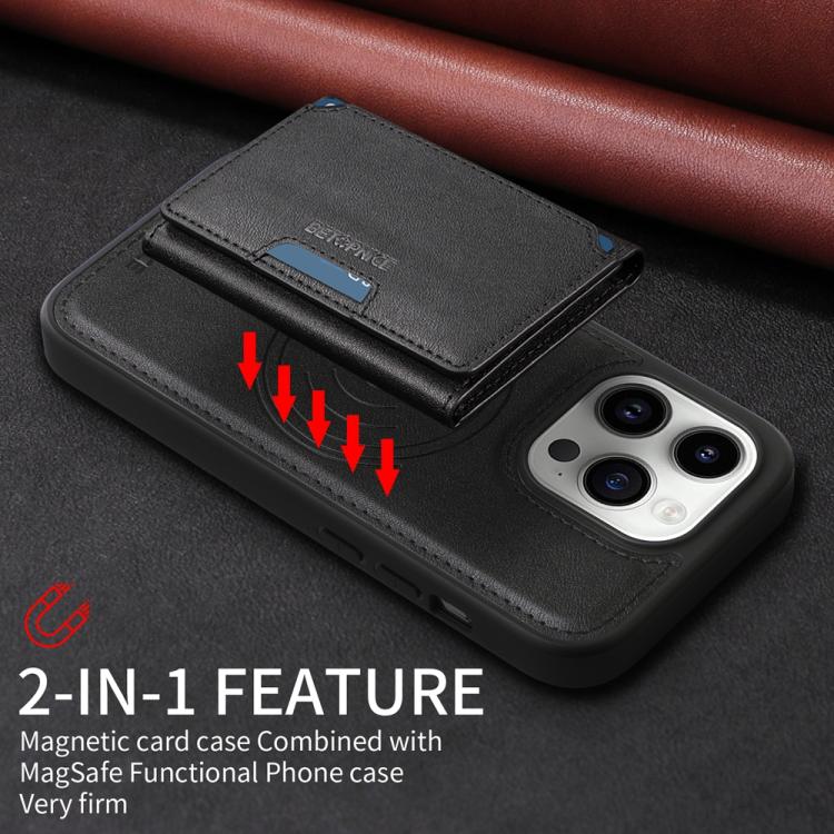For iPhone 14 Pro BETOPNICE Horizontal Flip Detachable MagSafe Wallet Phone Case(Black) - iPhone 14 Pro Cases by BETOPNICE | Online Shopping UK | buy2fix