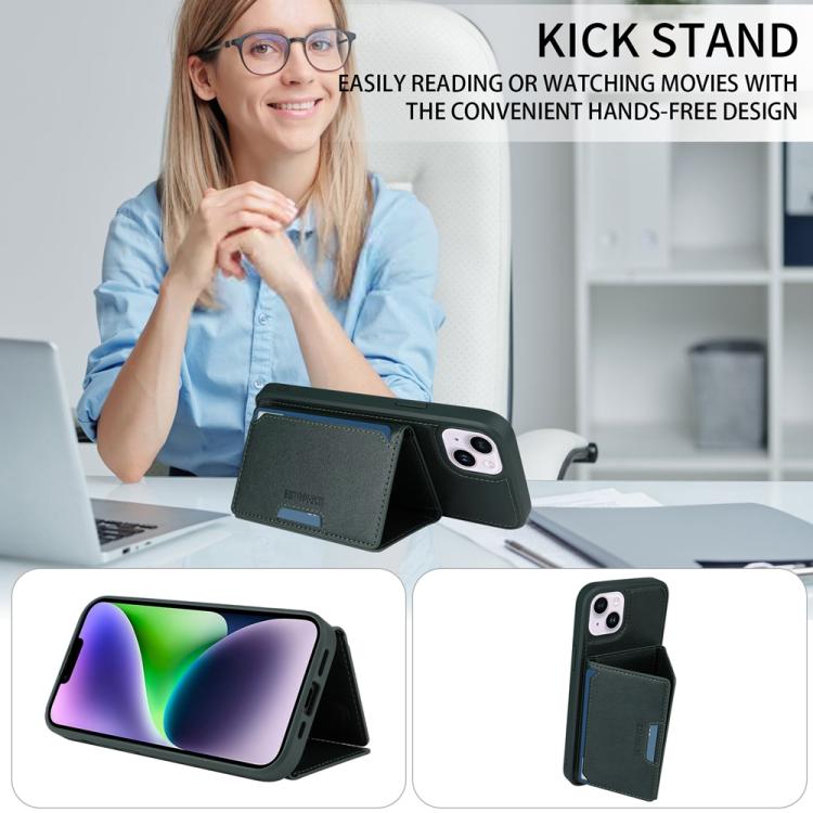 For iPhone 14 Plus BETOPNICE Horizontal Flip Detachable MagSafe Wallet Phone Case(Green) - iPhone 14 Plus Cases by BETOPNICE | Online Shopping UK | buy2fix