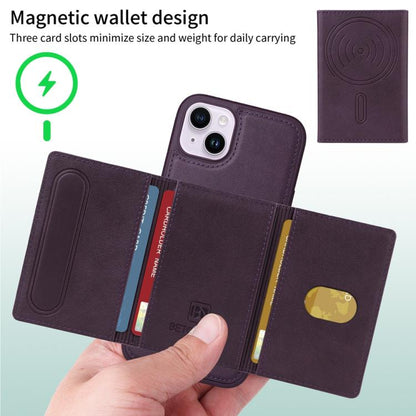 For iPhone 14 Plus BETOPNICE Horizontal Flip Detachable MagSafe Wallet Phone Case(Purple) - iPhone 14 Plus Cases by BETOPNICE | Online Shopping UK | buy2fix