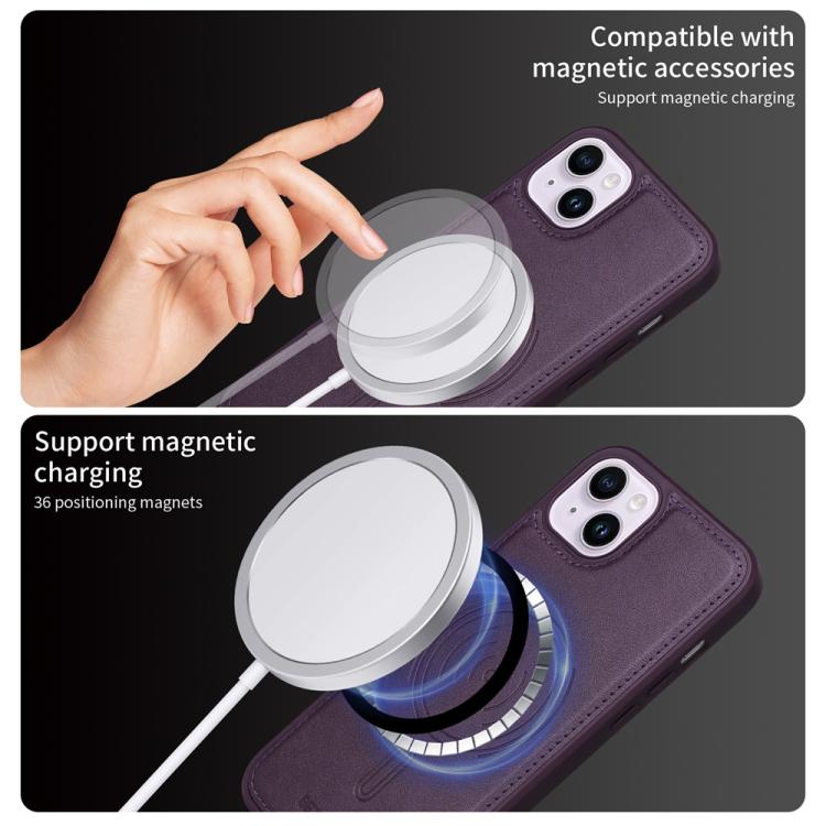 For iPhone 14 Plus BETOPNICE Horizontal Flip Detachable MagSafe Wallet Phone Case(Purple) - iPhone 14 Plus Cases by BETOPNICE | Online Shopping UK | buy2fix