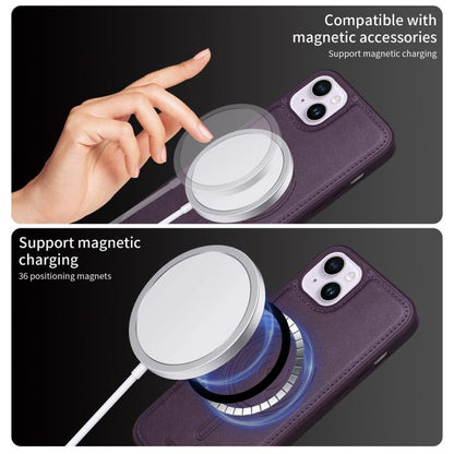 For iPhone 14 Plus BETOPNICE Horizontal Flip Detachable MagSafe Wallet Phone Case(Purple) - iPhone 14 Plus Cases by BETOPNICE | Online Shopping UK | buy2fix