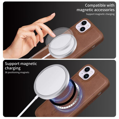 For iPhone 14 Plus BETOPNICE Horizontal Flip Detachable MagSafe Wallet Phone Case(Brown) - iPhone 14 Plus Cases by BETOPNICE | Online Shopping UK | buy2fix