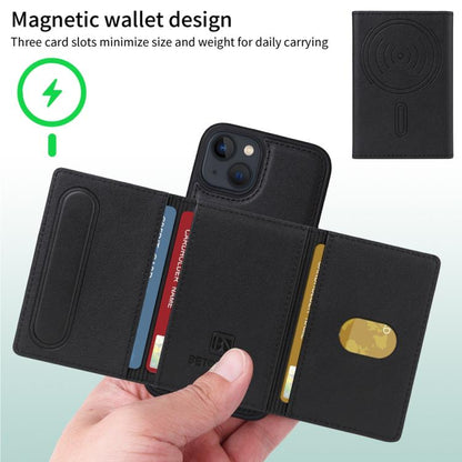 For iPhone 14 / 13 BETOPNICE Horizontal Flip Detachable MagSafe Wallet Phone Case(Black) - iPhone 14 Cases by BETOPNICE | Online Shopping UK | buy2fix