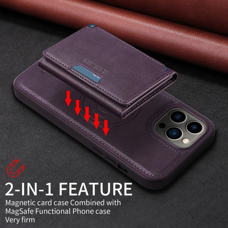 For iPhone 13 Pro Max BETOPNICE Horizontal Flip Detachable MagSafe Wallet Phone Case(Purple) - iPhone 13 Pro Max Cases by BETOPNICE | Online Shopping UK | buy2fix