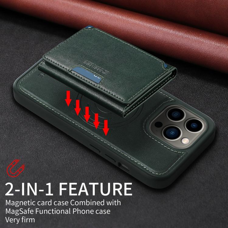 For iPhone 13 Pro BETOPNICE Horizontal Flip Detachable MagSafe Wallet Phone Case(Green) - iPhone 13 Pro Cases by BETOPNICE | Online Shopping UK | buy2fix